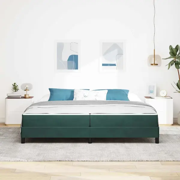 Boxspringbett Mit Matratze Dunkelgrün 200 X 210 Cm Samt Vidaxl thumbnail