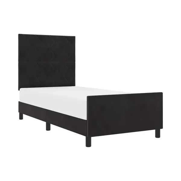 VidaXL Boxspringbett Mit Kopfteil Schwarz 90 X 200 Cm Samt thumbnail