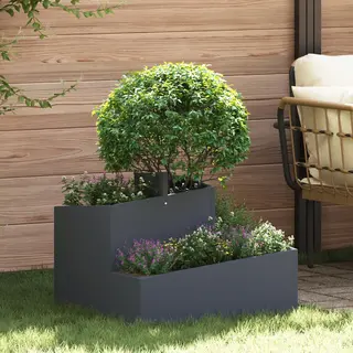 Vidaxl - Gartenblumentopf Anthrazit 60 X 60 X 50 Cm Stahl
