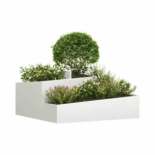 Gartenblumentopf Weiß 100 X 100 X 50 Cm Stahl Vidaxl