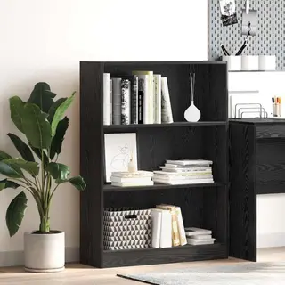 Bücherregal Schwarze Eiche 80 X 24 X 109 Cm Holzwerkstoff Vidaxl