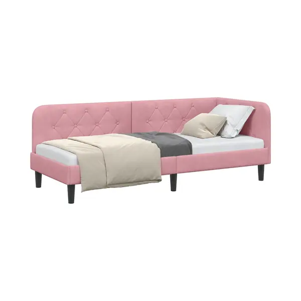 Eckbettgestell Rosa 80 X 200 Cm Samt Vidaxl thumbnail
