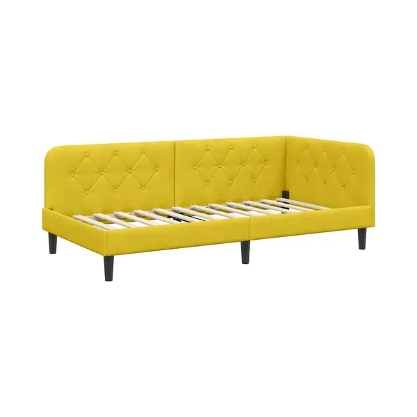 VidaXL Hoek Bed Frame Geel 100 X 200 Cm Fluweel thumbnail