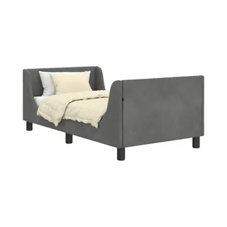 VidaXL Kinderbettgestell Mit Kopfteil Dunkelgrau 80 X 160 Cm Samt