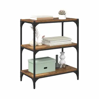 Bücherregal Altholz 60 X 33 X 70, 5 Cm Verbundholz Und Eisen Vidaxl