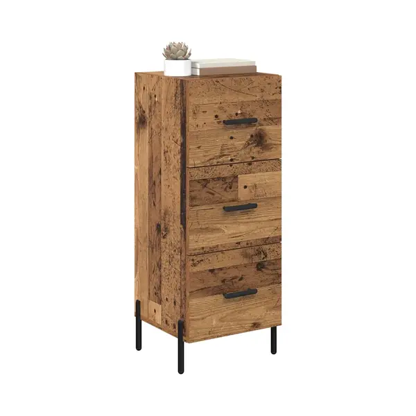 Sideboard Old Wood 34 X 34.5 X 90 Cm Engineered Wood Vidaxl thumbnail