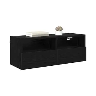 Tv-wandschrank Schwarz Eichen-optik 80 X 30 X 30 Cm Vidaxl