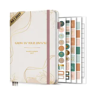 Systemyze Agenda 2027 A5 Hardcover - Weekplanner - Maandplanner - Planner - Jaarplanner 2027 - Habit Tracker - 170 Stickers - Pink