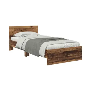 VidaXL Bettrahmen Mit Kopfteil Altholz 90 X 200 Cm Holzwerkstoff