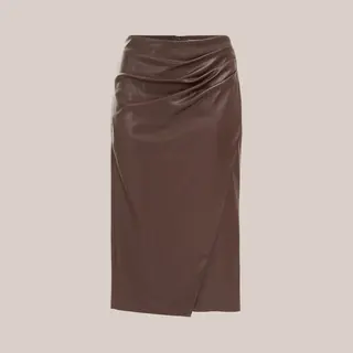 We Fashion Dames Midi Rok Met Satijnlook En Kant - Curve