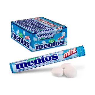 Mentos Mint Chewy Dragee – Grootverpakking Met 40 Rollen (38g/14 Stuks Per Rol), Mint Smaak, Verfrist Je Adem