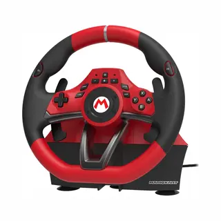 Hori Mario Kart Racing Wheel Pro Deluxe Zwart, Rood Usb Stuurwiel + pedalen Analoog Nintendo Switch