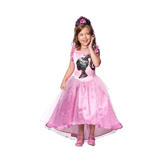 Rubie's 701342L Barbie Prinsessenkostuum Voor Meisjes, Roze, Maat L, 7-8 Jaar