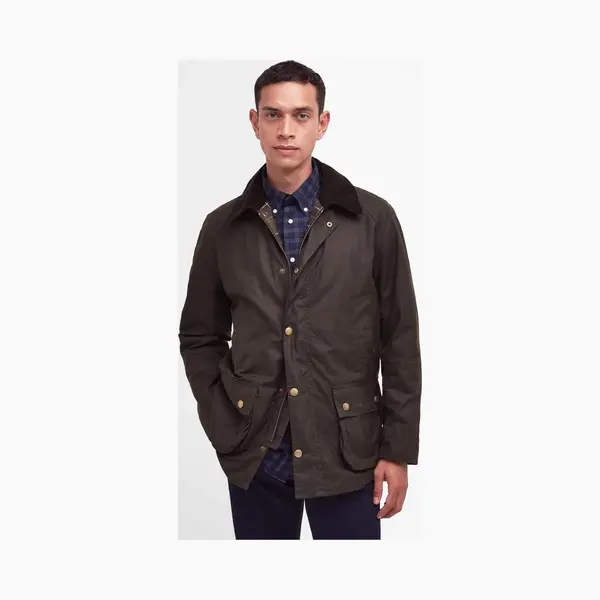 Men's Barbour Men's Ashby Olive Wax Jacket - Black - Size, 38/Regular thumbnail