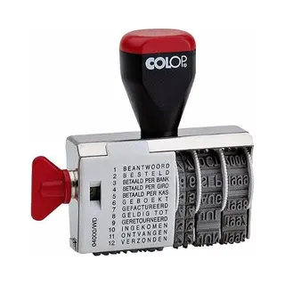 Colop Woord-datumstempel 04000 - 12 Teksten - 4mm Letterhoogte