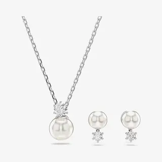 Swarovski Sieraden Set 'Matrix' Zilver / Parelwit