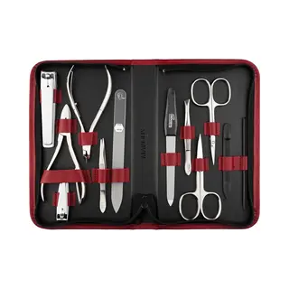 MarQus Solingen Manicure & Pedicure Set | Manicureset 12-delig In Echt Leer Etui | Compleet Pedicureset Voor Hand- En Voetverzorging | Pedicure Set