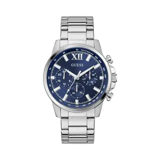 Guess Analoog Horloge 'Walker' Navy / Zilver