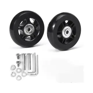 2 Stuks - Vervangende Wielen Voor Bagage - Universele Rubberen Wielen - Universeel - Zwenkwielen - 60 Mm*18 Mm - Zwart - Rubber