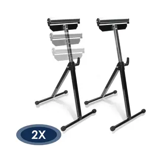 2x Rolbok 68-108cm Verstelbaar Rollensteun Staal-Max. Draagkracht 60kg-zwart