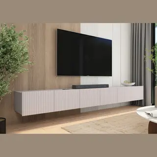 Promeubels - Tv Meubel Kingston - Beige - 300cm (2x 150cm) - Tv Kast - Hangend Of Staand