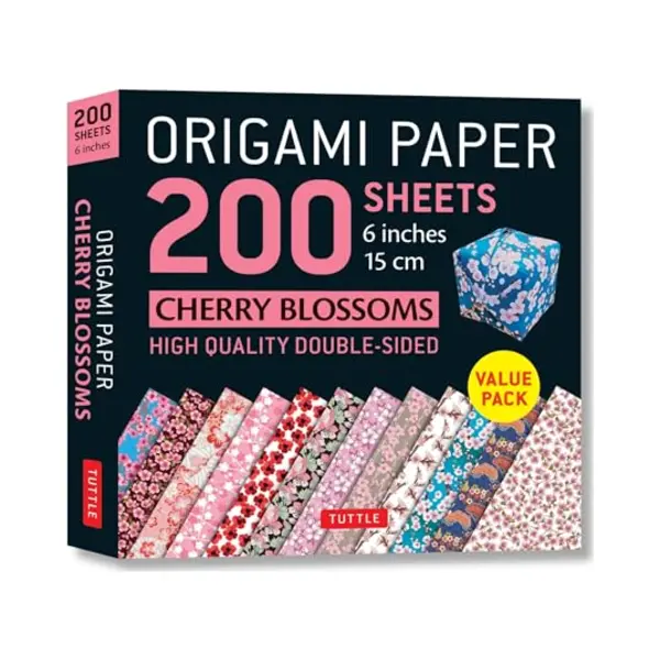 Tuttle Publishing Origami Paper 200 Sheets Cherry Blossoms 6 Inch (15 Cm) , High-Quality Origami Sheets Printed With 12 Different Colors Instructions For 8 Projects thumbnail
