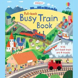Usborne Publishing Pull-back Busy Train Book boek 10 pagina's