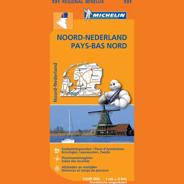 Michelin Editions des Voyages Netherlands North - Michelin Regional Map 531 thumbnail