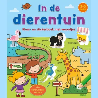 Deltas Kleur-en Stickerboek - In De Dierentuin