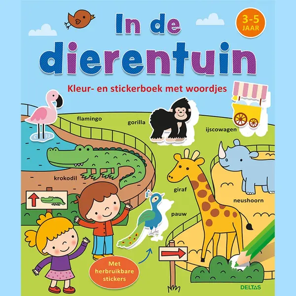 Deltas Kleur-en Stickerboek - In De Dierentuin thumbnail